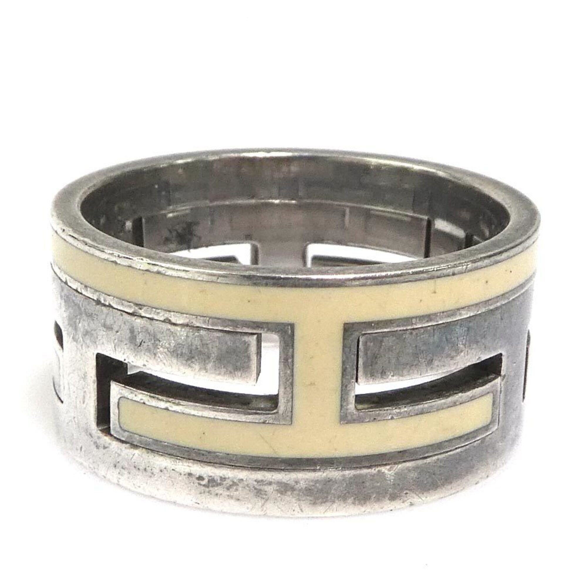 Hermes Hermes Ring Move H Sterling Silver 925 Cream Men's Women's 1 56702i